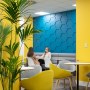 Rethink Events - Workplace Design | Breakout area - honeycomb feature wall | Interior Designers